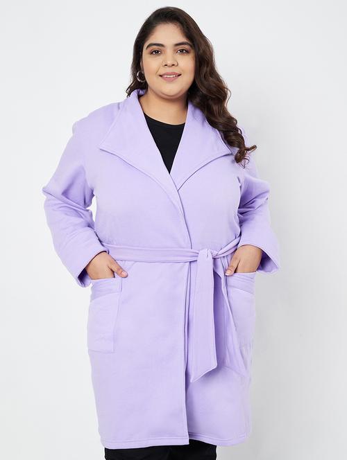 women plus size solid long sleeves trench coat - 21844850 -  Standard Image - 0