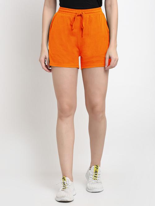 women solid high rise shorts - 21844864 -  Standard Image - 0