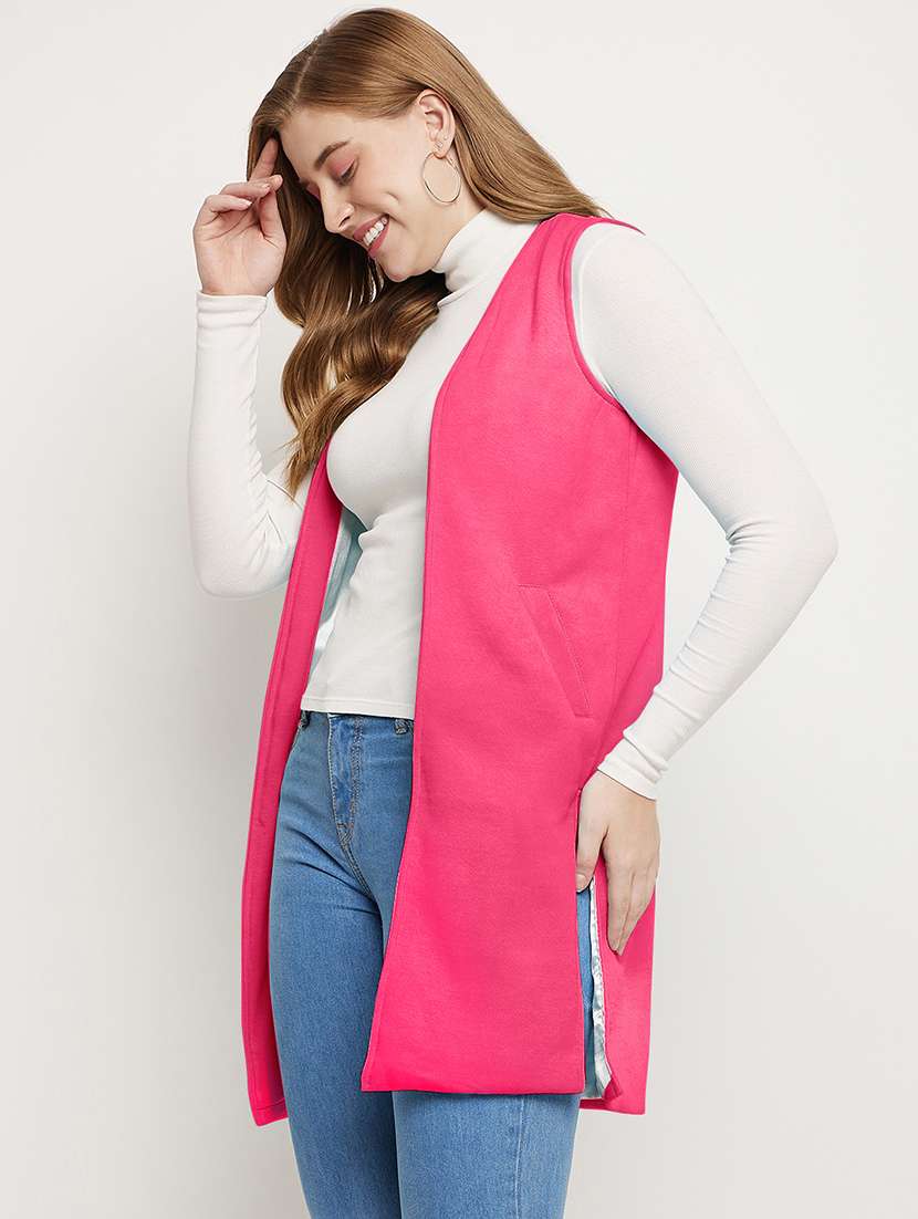 women solid sleeveless regular shrug - 21844873 - Standard Image - 2