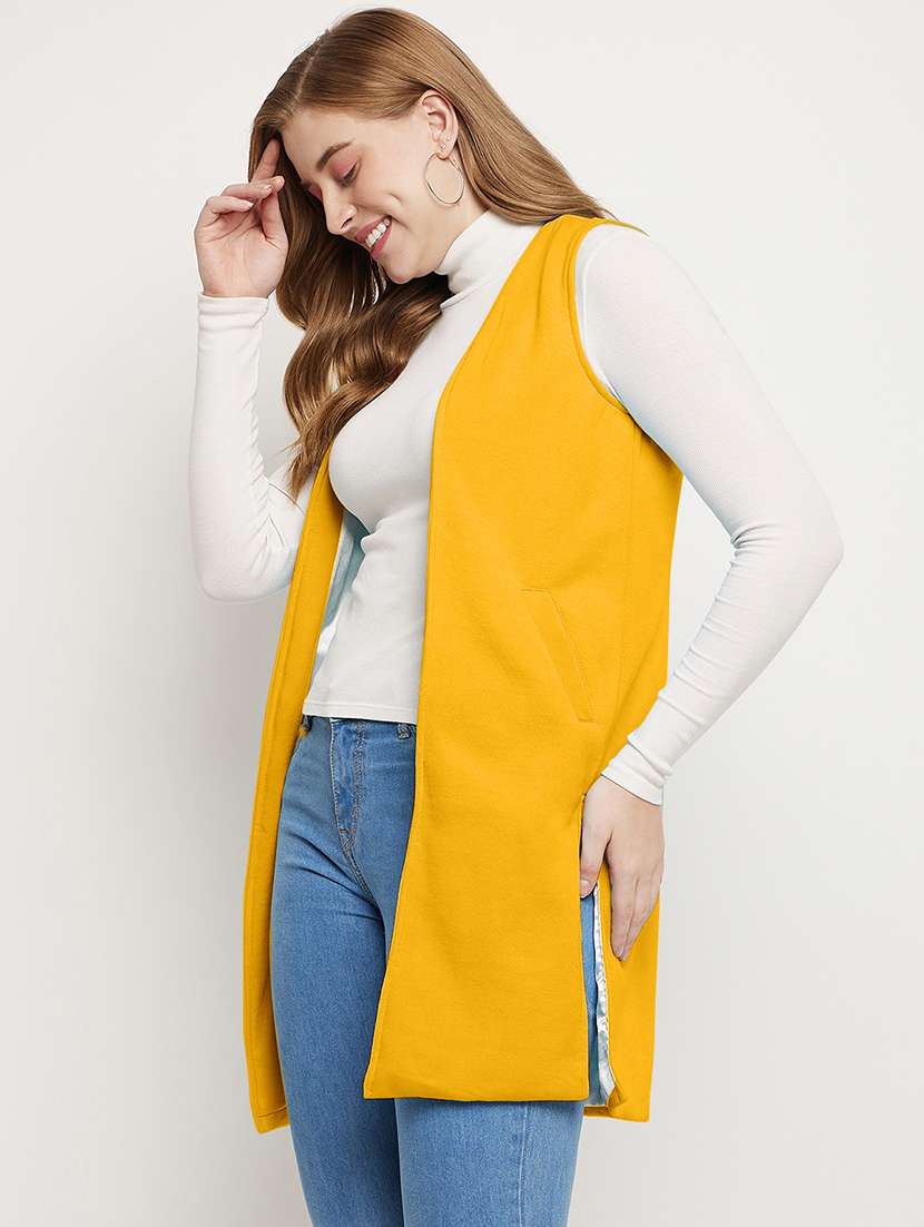 women solid sleeveless regular shrug - 21844874 - Standard Image - 2