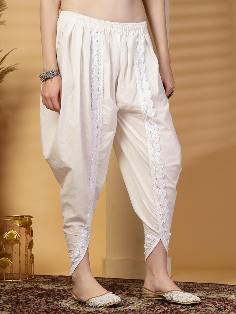 women solid mid rise embellished dhoti salwar - 21844925 - Standard Image - 2