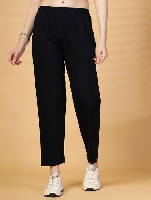 women solid mid rise regular track pant - 21844973 -  Standard Image - 0