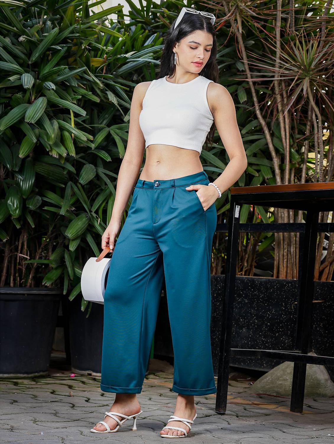women solid low rise culottes - 21845462 - Standard Image - 2