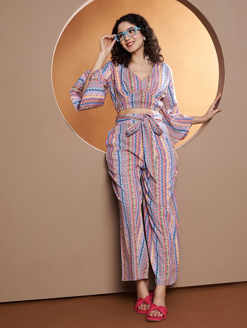 women printed top and palazzo co-ord set - 21845482 -  Zoom Image - 0