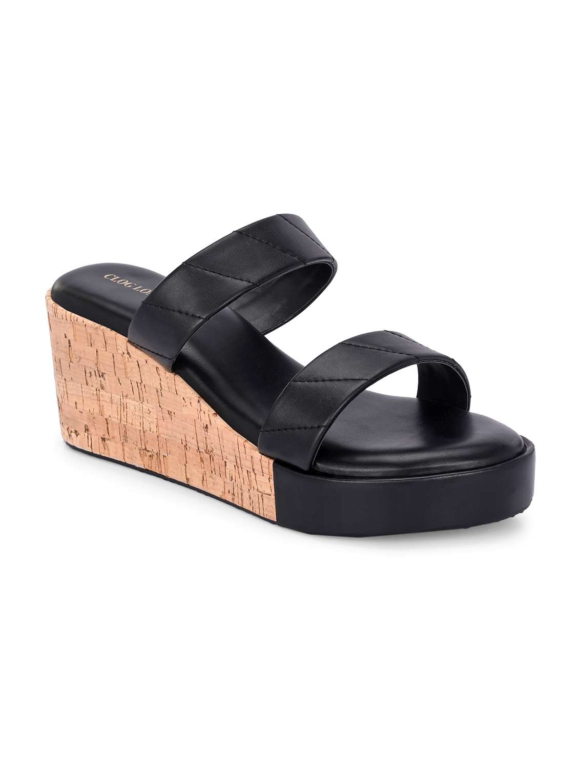 women black slip on wedge - 21845496 - Standard Image - 2