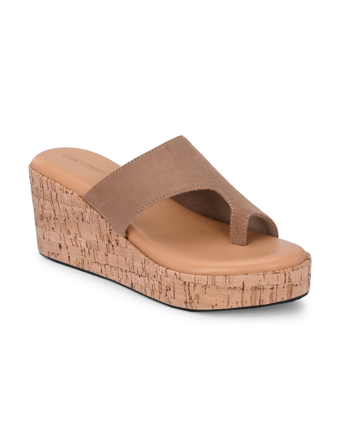 women beige one toe wedge - 21845497 -  Standard Image - 2