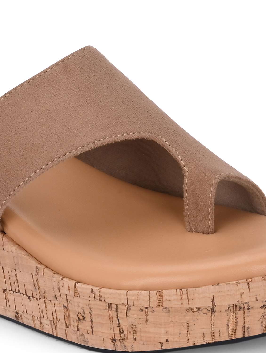 women beige one toe wedge - 21845497 -  Standard Image - 7