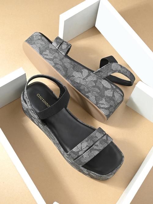 women black ankle strap wedge - 21845499 -  Standard Image - 0