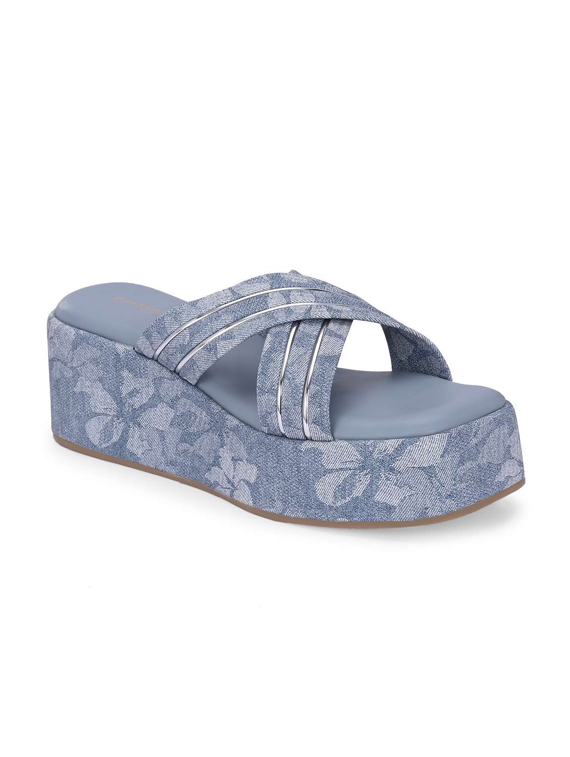 women blue slip on wedge - 21845501 -  Standard Image - 2
