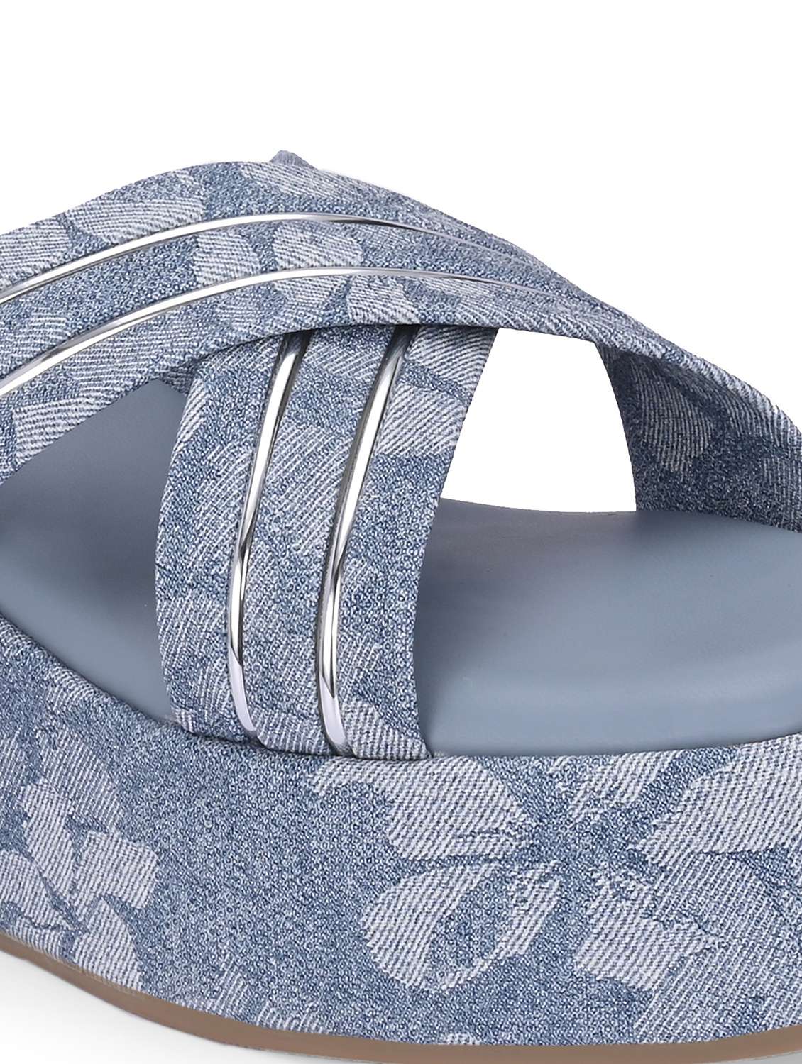 women blue slip on wedge - 21845501 -  Standard Image - 7