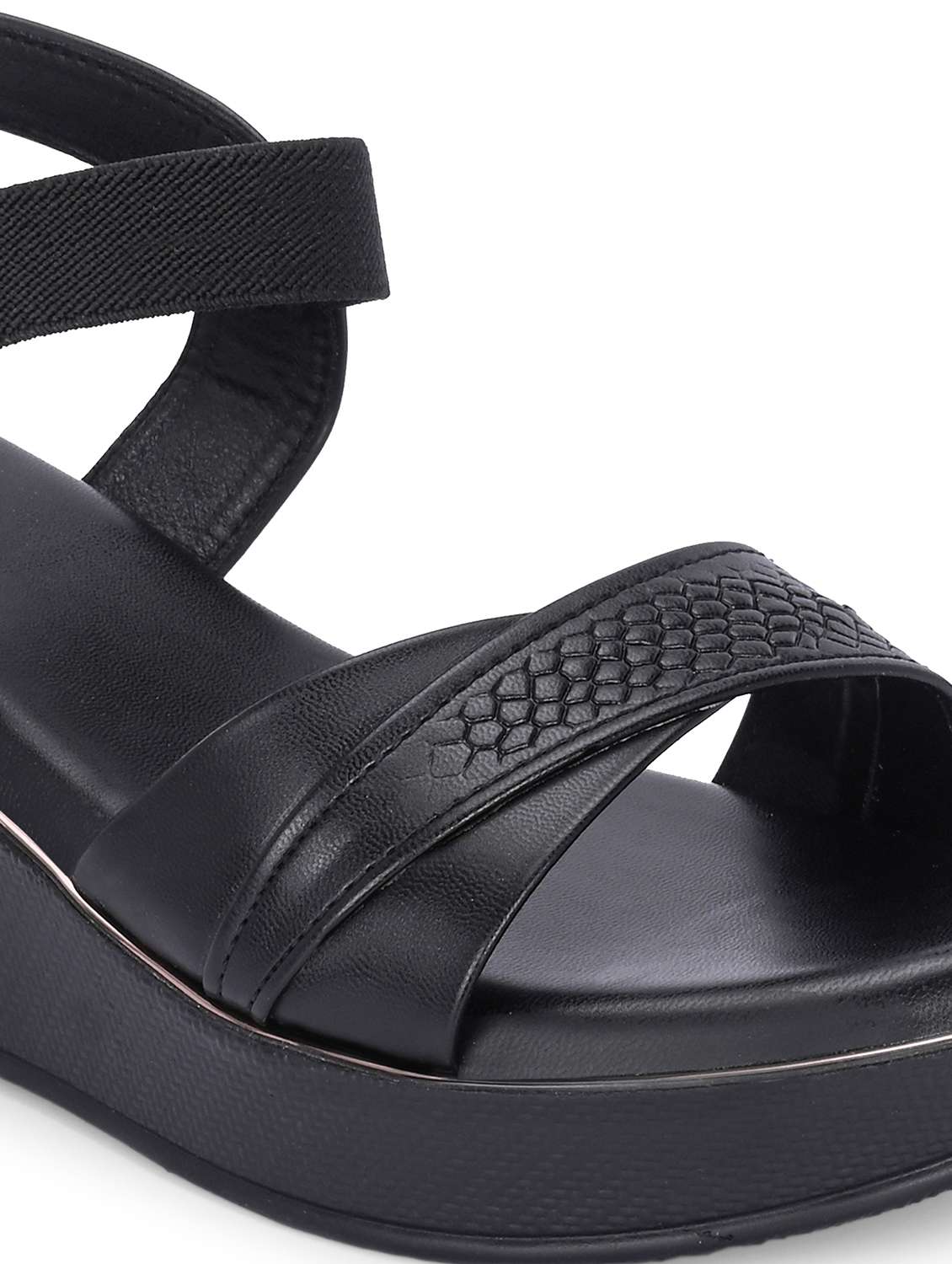 women black ankle strap wedge - 21845504 -  Standard Image - 7
