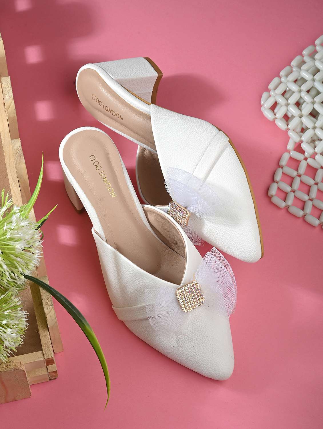 women white slip on mule