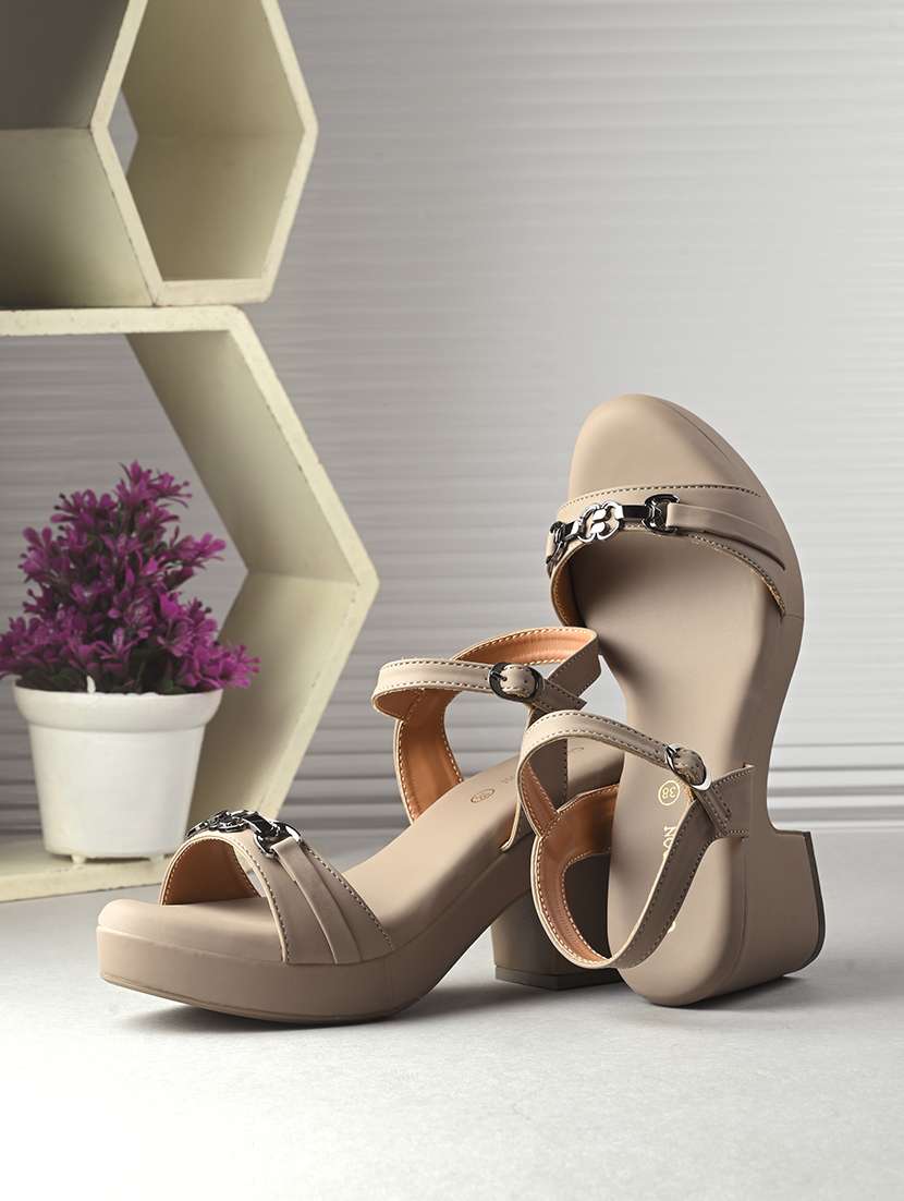 women grey ankle strap sandal