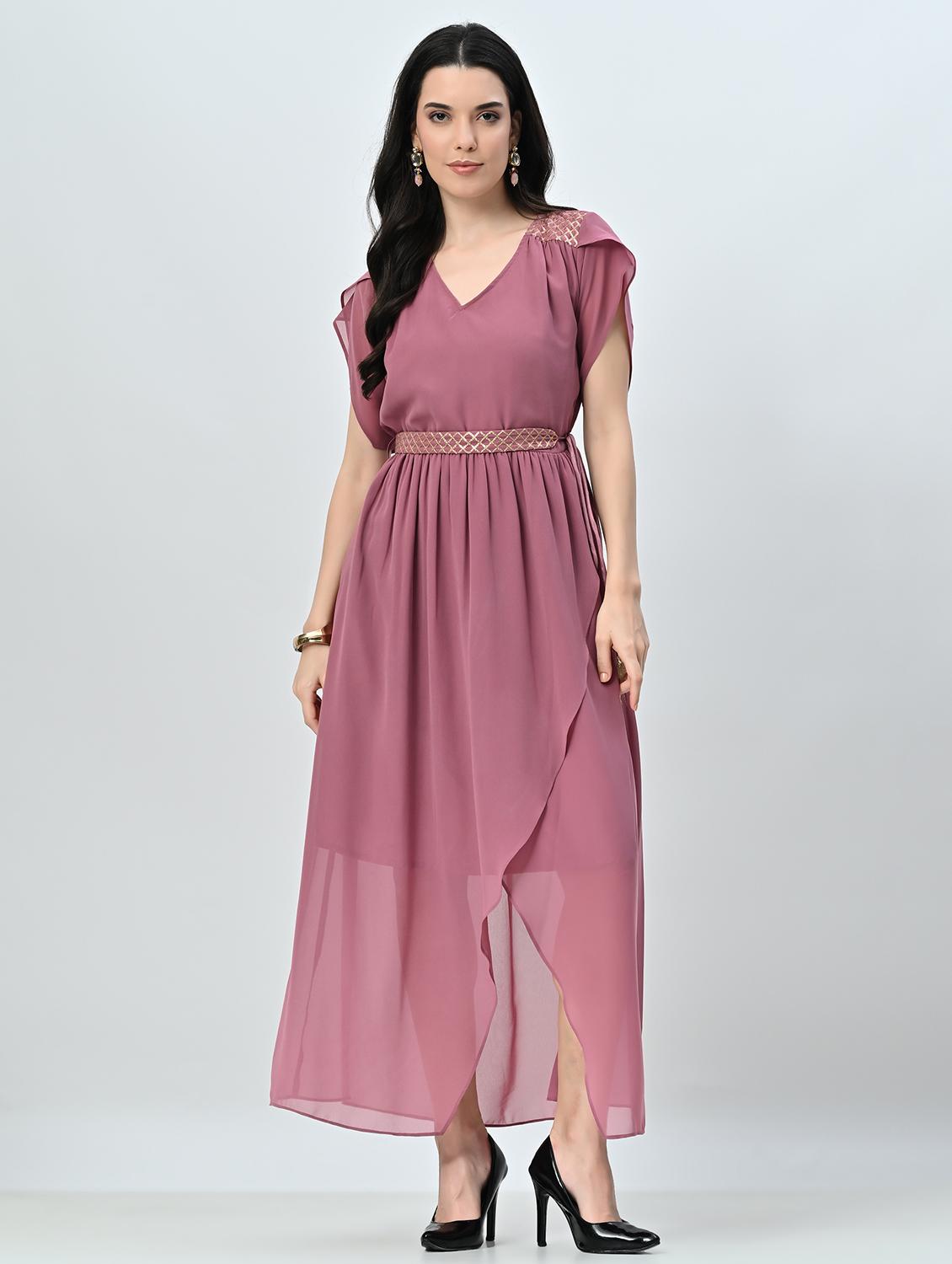 women solid tulip sleeves a-line dress - 21845534 - Zoom Image - 0