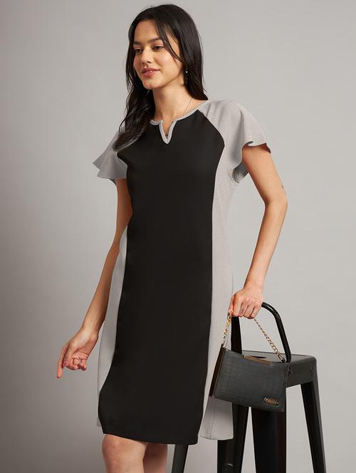 women color blocked a-line dress - 21851377 -  Standard Image - 0