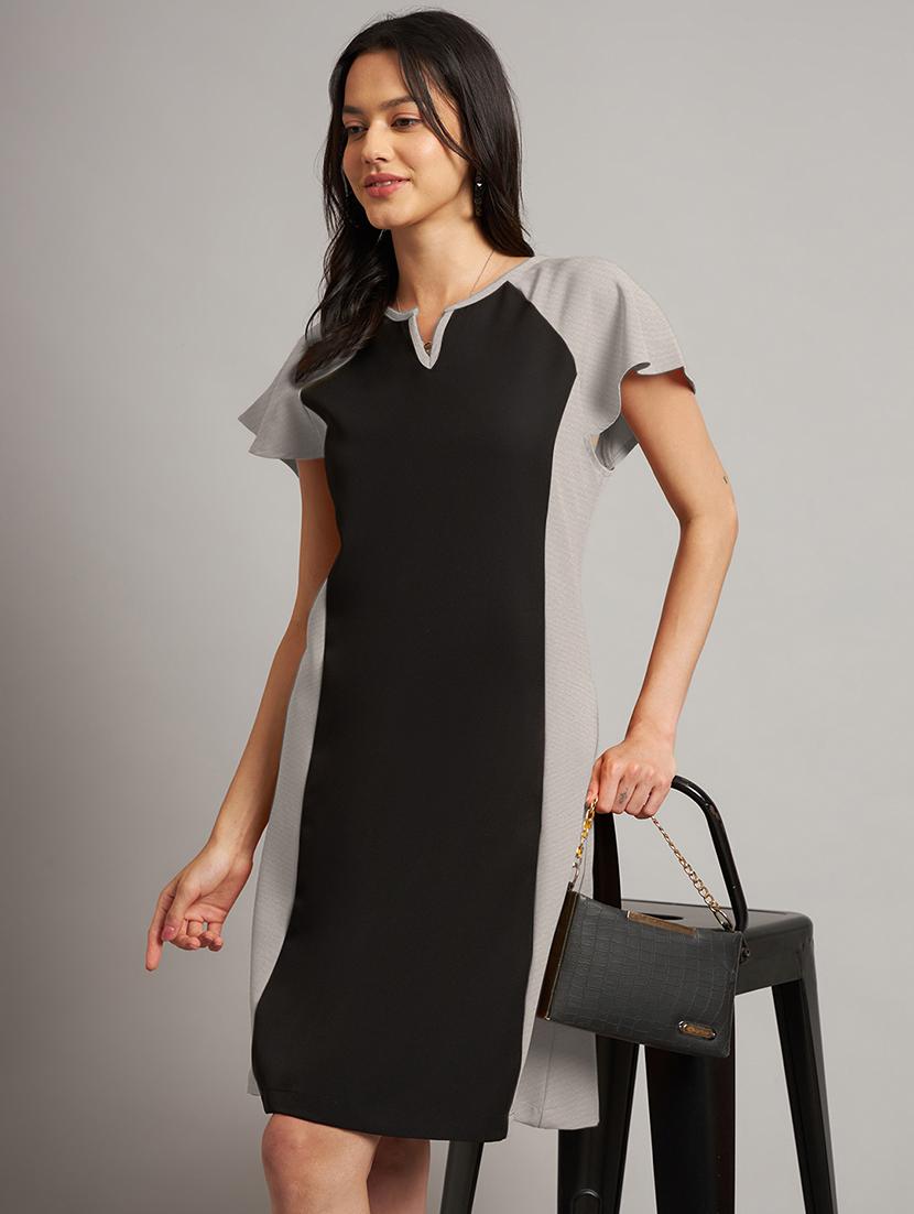 women color blocked a-line dress - 21851377 -  Zoom Image - 0