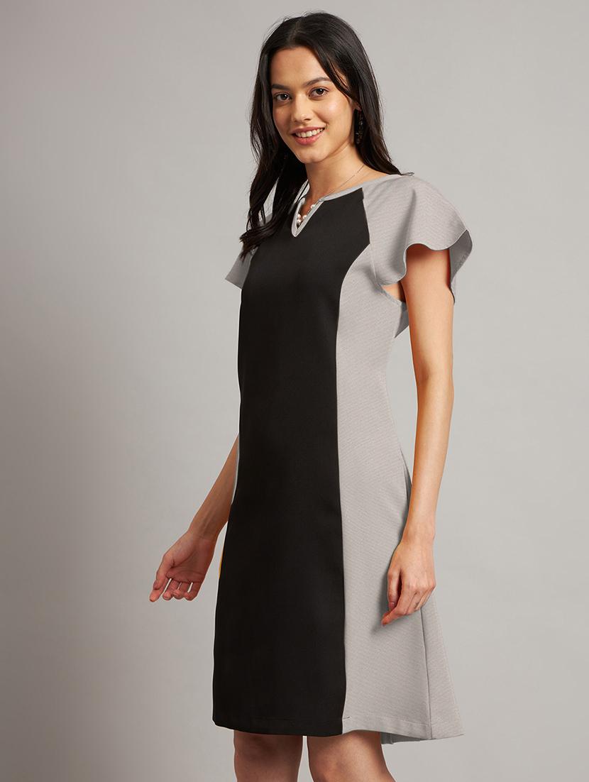 women color blocked a-line dress - 21851377 - Standard Image - 2