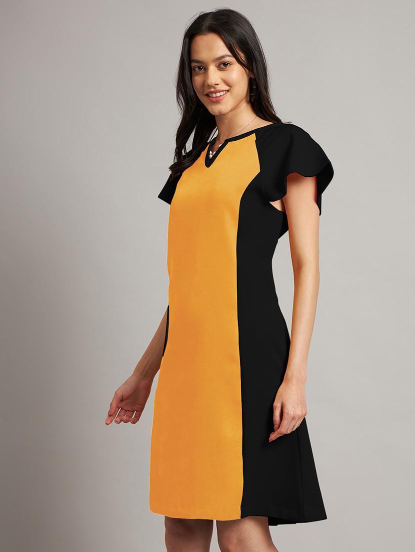 women color blocked a-line dress - 21851382 - Standard Image - 2