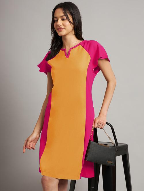 women color blocked a-line dress - 21851386 -  Standard Image - 0