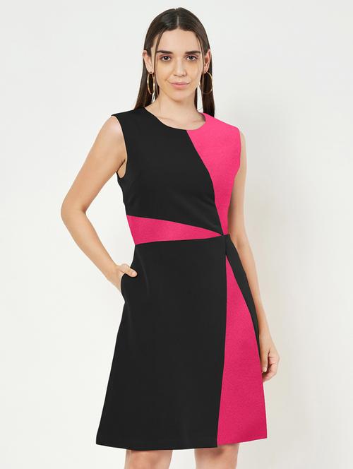 women color blocked sleeveless a-line dress - 21851397 -  Standard Image - 0