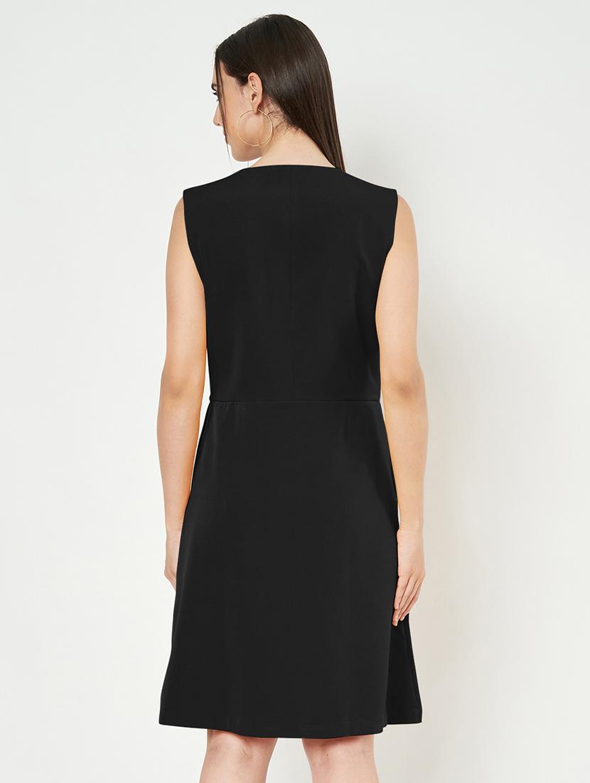 women color blocked sleeveless a-line dress - 21851397 - Standard Image - 2