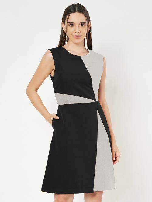 women color blocked sleeveless a-line dress - 21851399 -  Standard Image - 0