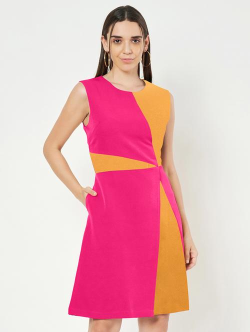 women color blocked sleeveless a-line dress - 21851430 -  Standard Image - 0