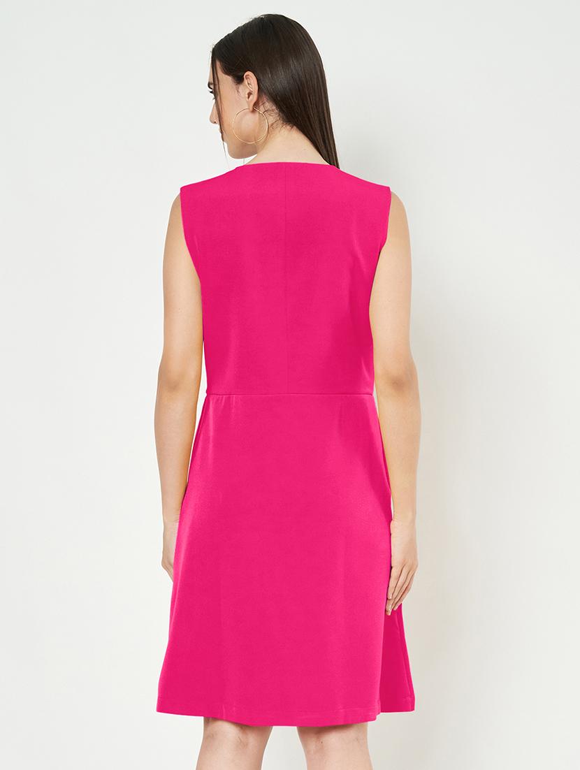 women color blocked sleeveless a-line dress - 21851430 - Standard Image - 2