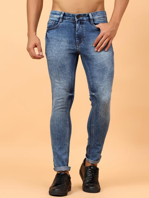 men blue mid rise ankle length denim jean - 21853422 -  Standard Image - 0