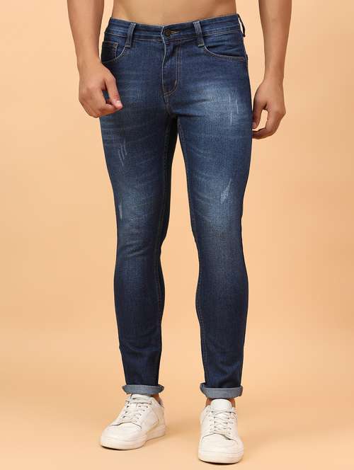 men blue mid rise ankle length denim jean - 21853423 - Standard Image - 0