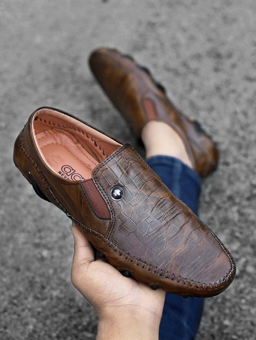 men brown slip on loafer - 21853514 - Standard Image - 2
