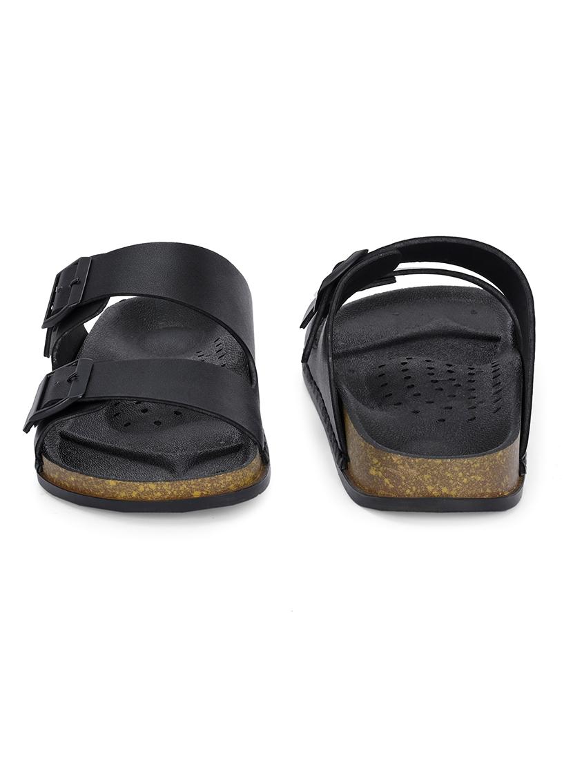 men black slip on sandal - 21853603 -  Zoom Image - 0
