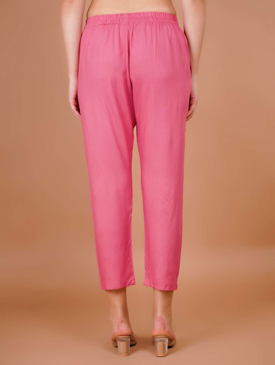 women solid mid rise cropped pant - 21853655 - Standard Image - 2