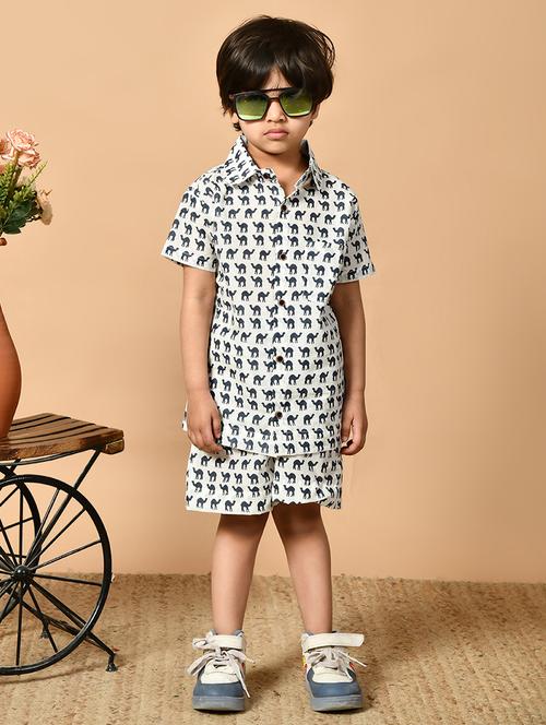 boys printed shirt & shorts co-ords set - 21853661 -  Standard Image - 0
