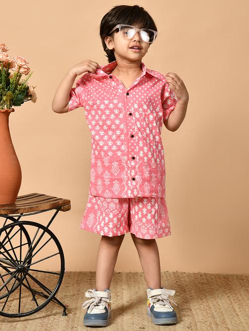 boys printed shirt & shorts co-ords set - 21853663 -  Standard Image - 0