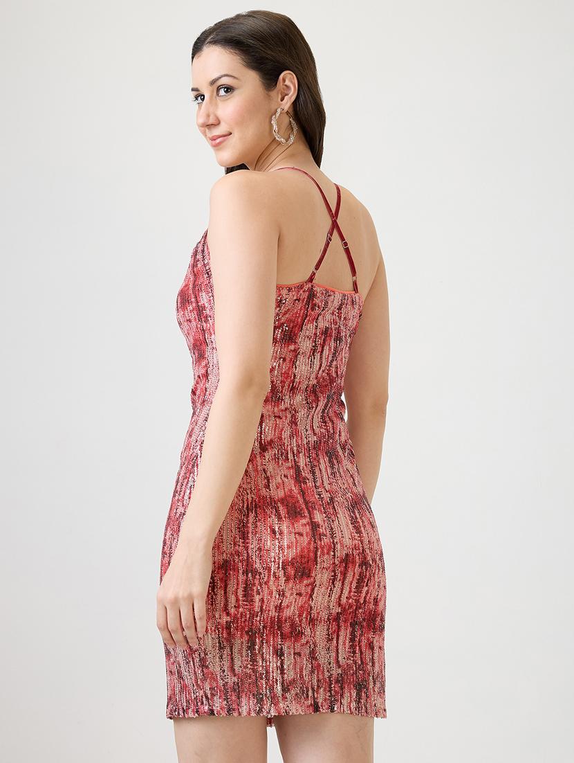 women embellished cowl neck bodycon dress - 21853701 - Standard Image - 2
