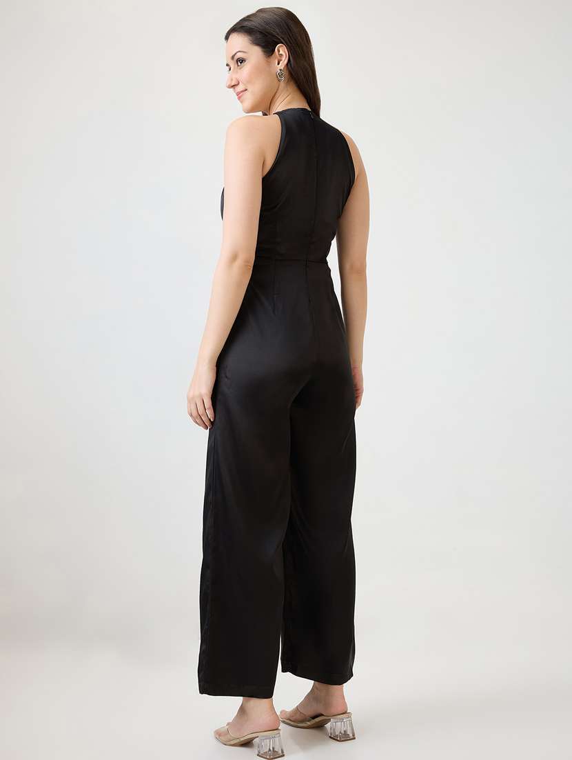 women solid halter neck full length jumpsuit - 21853716 - Standard Image - 2