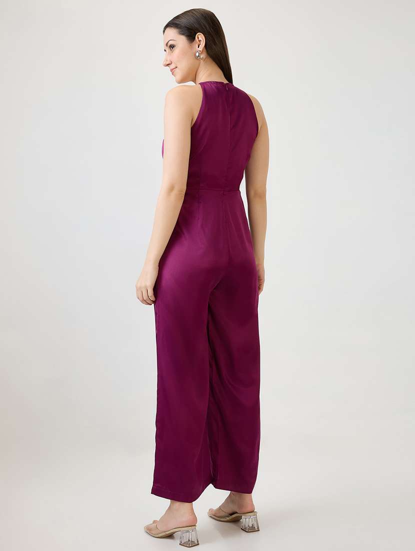 women solid halter neck full length jumpsuit - 21853717 -  Standard Image - 2