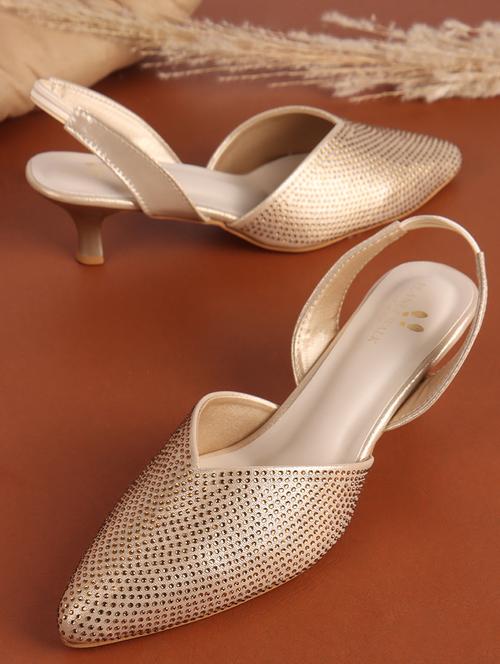 women gold back strap sandal - 21853754 -  Standard Image - 0