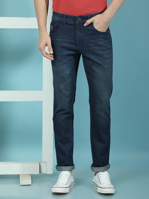 men blue low rise full length denim jean - 21853794 - Standard Image - 0