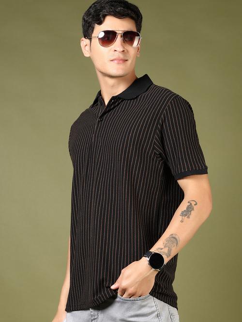 men striped short sleeve regular fit polo t-shirt - 21853833 - Standard Image - 0