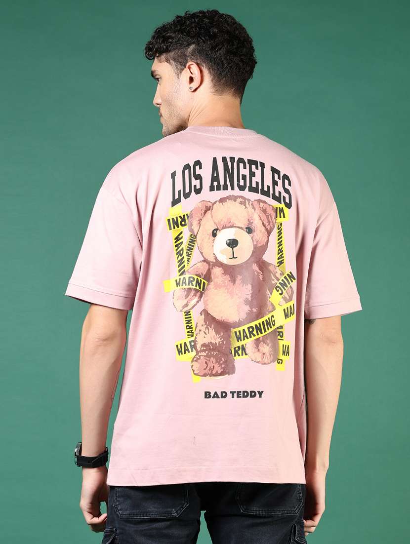 men peach printed short sleeve regular fit t-shirt - 21853838 -  Zoom Image - 0
