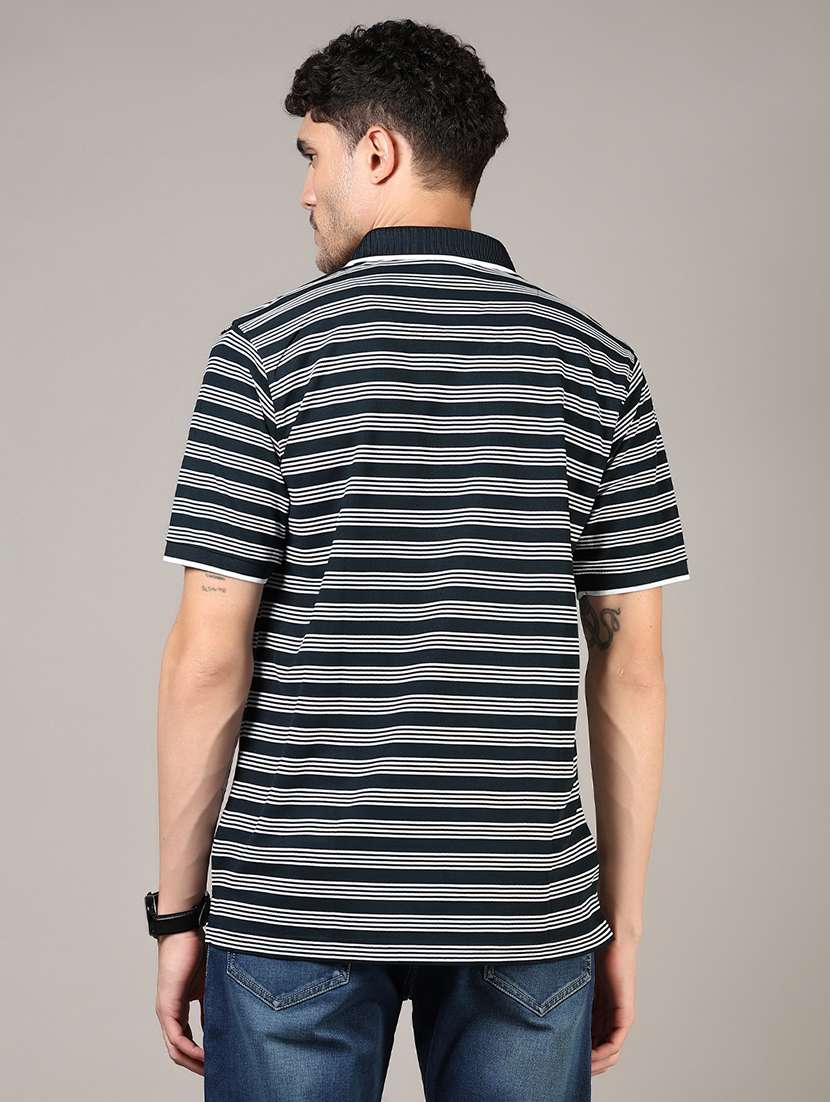 men striped short sleeve regular fit polo t-shirt - 21853942 -  Standard Image - 2