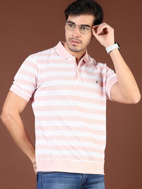 men striped short sleeve regular fit polo t-shirt - 21853982 - Standard Image - 0