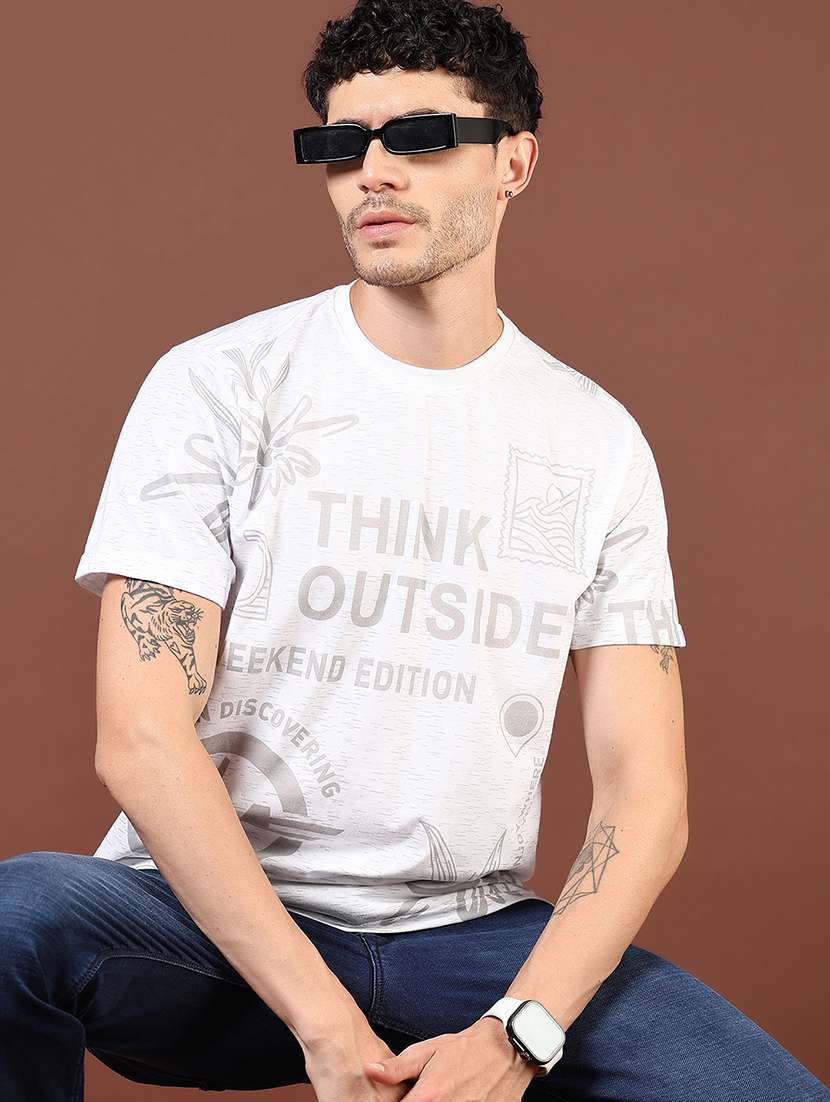 men printed short sleeve regular fit t-shirt