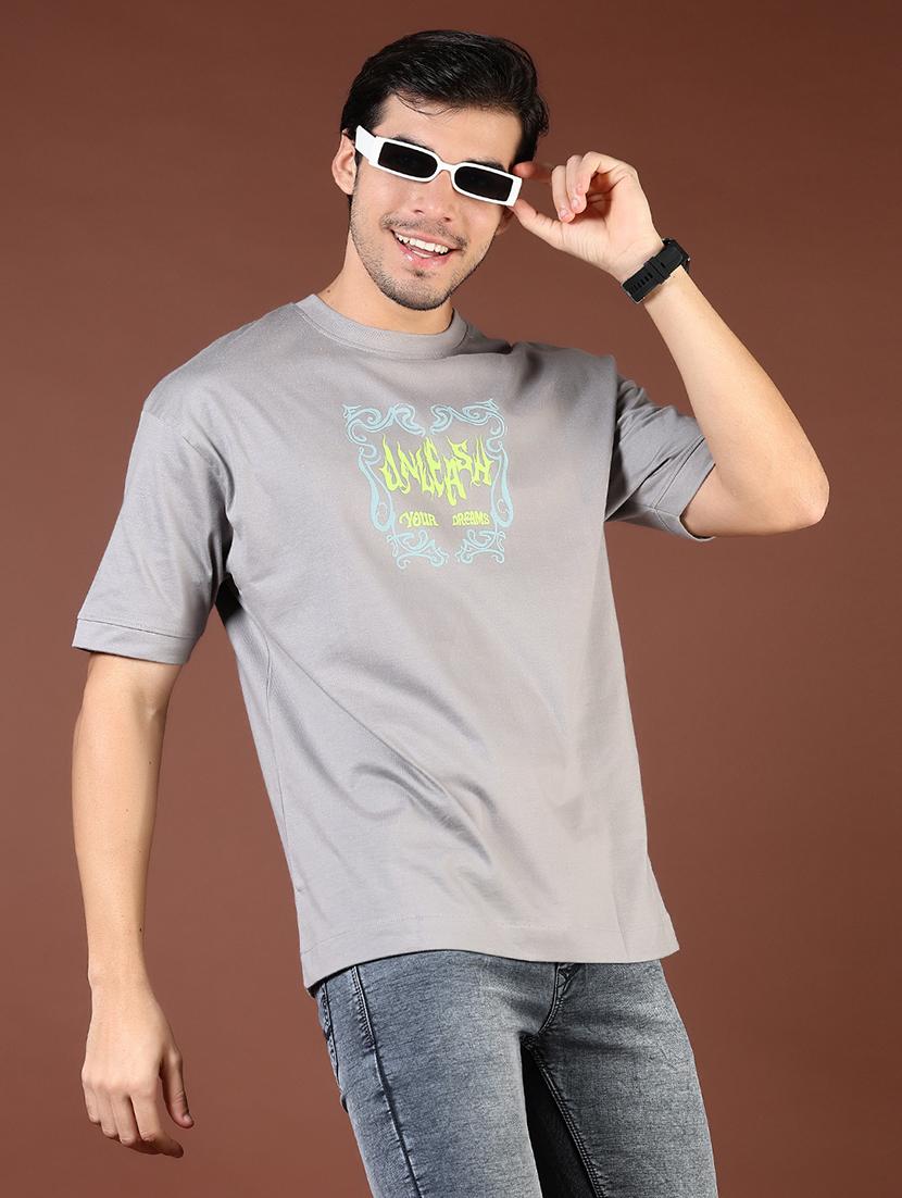 men grey printed short sleeve regular fit t-shirt - 21853993 - Standard Image - 2