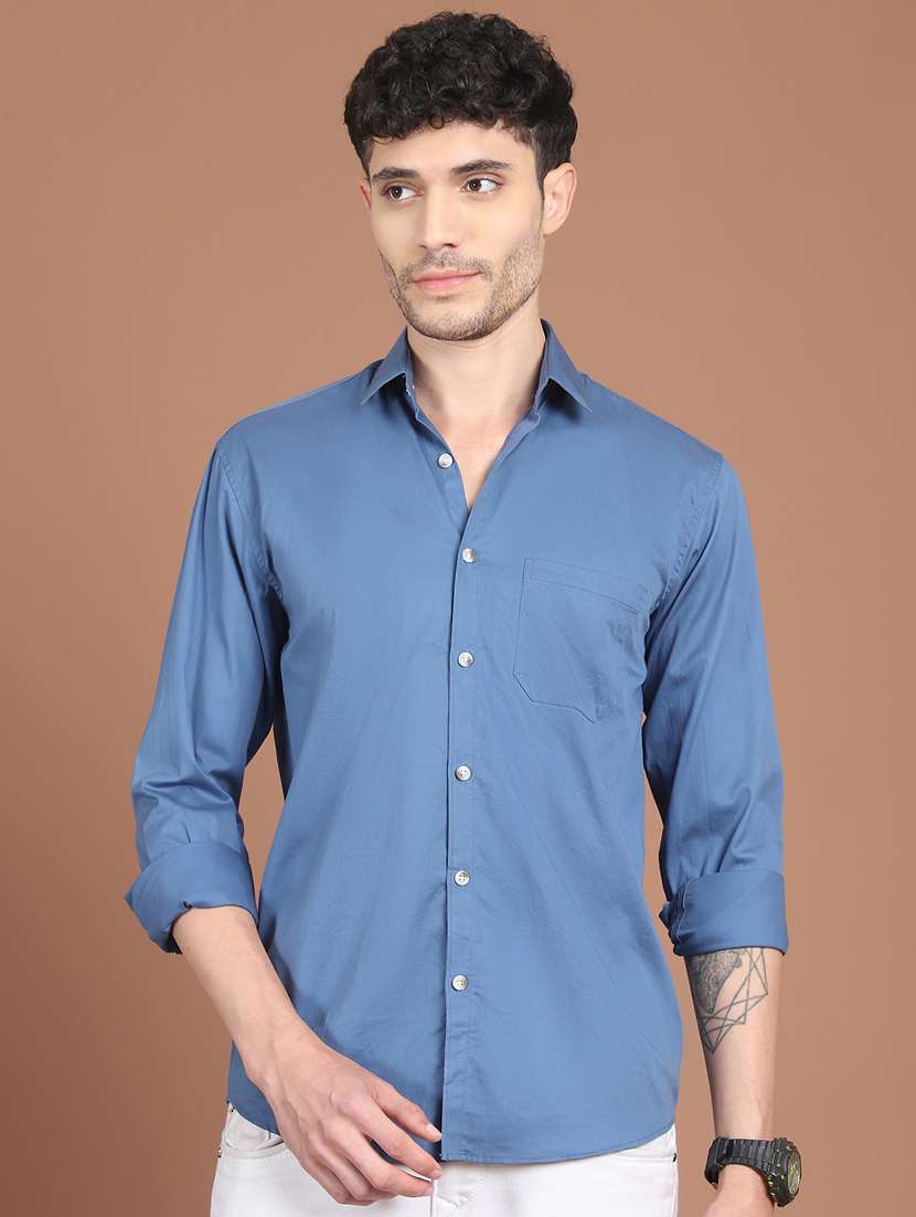 men solid long sleeve regular fit casual shirt - 21854094 -  Standard Image - 2
