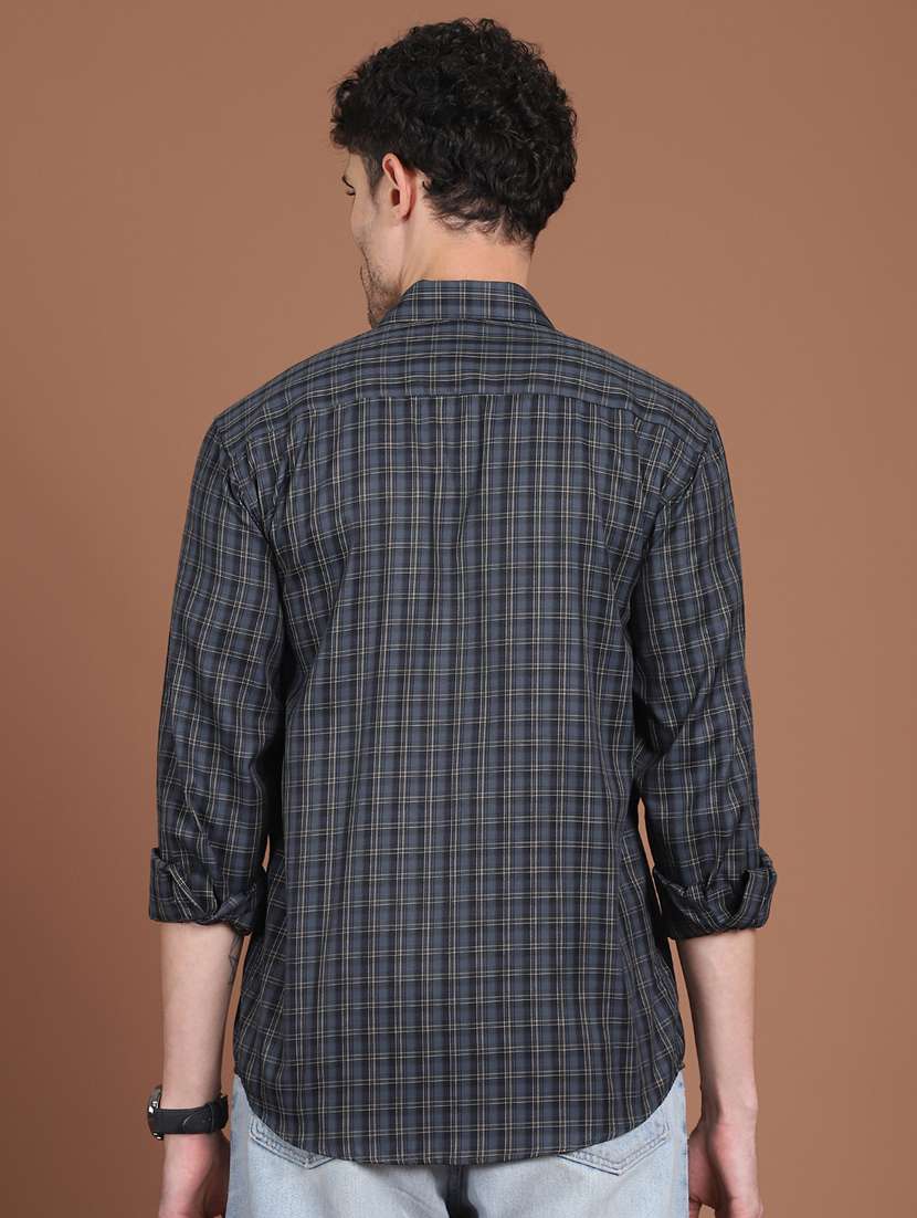 men checkered long sleeve regular fit casual shirt - 21854102 -  Standard Image - 2