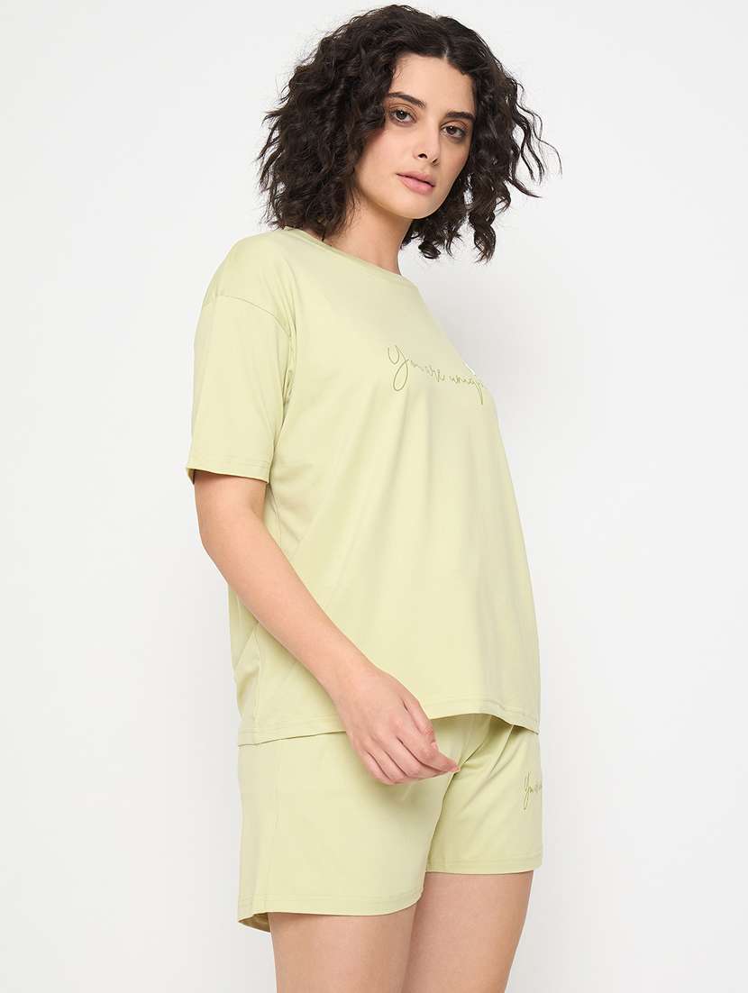 women printed nightwear shorts set - 21854111 -  Standard Image - 2