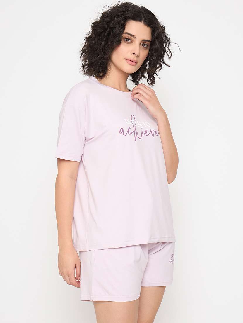 women printed nightwear shorts set - 21854112 -  Standard Image - 2